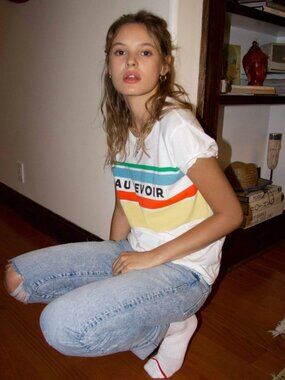 MOTHER Au Revoir Boxy Goodie Goodie T-Shirt, Size Small